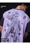Men Galactus Graphic Oversized Purple Cotton T-Shirt