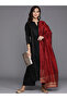 Black Solid Cotton Straight Kurta, Palazzo and Dupatta Set - 6
