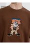 Men Brown Tasmanian Devil Graphic Round Neck T-Shirt