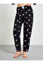Black Heart Print Long Sleeve Shirt and Pajama Set - 5