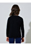 Girls Black Solid Button-Front Cardigan - 5