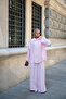 Women's Shawl Detailed Shirt Set Pink - 2