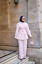 Women's Grass Green Detail High Collar Suit Pink