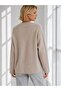Women's V-Neck Wool Blend Double Pocket Comfortable Fit Gold Button Knitwear Cardigan 8755 - 4