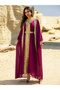 Lace Embellished Dress and Abaya Set with Gold Embroidery