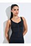 Black Solid Zip-Up Low Back Strappy Active Unitard - 3