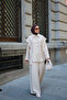 Women's Shawl Detailed Shirt Set Stone