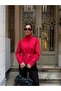 Studded Belted Zippered Trench Jacket - 3