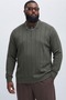 Men's Zippered Striped Khaki Oversized Sweatshirt