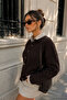 Women's Brown Soft Textured Buttoned Knitwear Cardigan - 5
