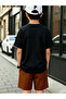 Boys Black Geometric Print Short Sleeve T-Shirt - 5