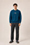 Black New Season Men's Winter Regular Fit Sweatshirt Cotton Petrol - 2