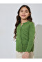 Girls Green Solid Button-Front Cardigan - 4