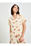 Cherry Print Striped Shirt and Pajama Set - 2