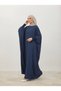 Button Detailed Gipeli Bat Sleeve Medina Silk Dress 150 cm Anka262017 - 3