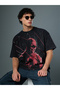 Men Black Graphic Daredevil Oversized T-Shirt - 4