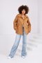 Women's Oversize Short Trench Coat Stand Collar Buttoned Pocket Trench Coat