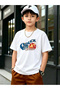 Boys White Cotton Round Neck T-Shirt with Star Graphic - 6