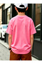 Kids Pink Cotton Round Neck T-Shirt with Construction Print - 2
