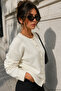 Women's Ecru Soft Textured Buttoned Knitwear Cardigan - 4