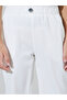 Girls Off White Solid Button Detail Wide Leg Trousers - 3