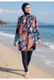 Hijab Swimwear Navy Blue 3 Piece Top Bottom Cap Water Repellent Swimwear Set