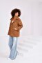 Women's Oversize Stand Collar Buttoned Pocket Short Cashmere Coat - 5