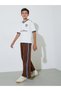 Teen Boys Brown Side Striped Pocket Detail Joggers - 2