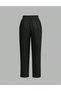 Black Solid Straight Leg Pants - 3
