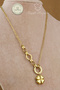 Steel Necklace - Stone-Encrusted Circle Balloon Clover Chain 316L Steel Necklace Does Not Tarnish or Fade 41+6cm - 3