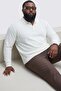 Men's Zippered Striped White Oversized Sweatshirt - 5