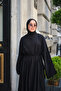 Women's Piping Lace-Up Shawl Detail Long Tunic Black - 3