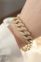 Vip Series Brass Gold Color Gourmet Bracelet with Zircon Stone in the Middle - 4