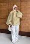 Women's Inner Lined Wide Sleeve Tulle Blouse Mold Green - 5