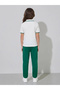 Girls White KSA National Day Print Polo T-Shirt and Dark Green Joggers Set - 5