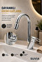 Lavabo Bataryası 360 °   Rotating Body Swivel Aerator Brass Body Chrome Hot and Cold Water - 7