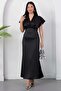 V-Neck Sleeveless Satin Dress K-261619 - 3