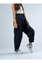 Black Women's Baggy Pants with Velcro Detail on the Legs Coc3337 - 3