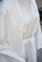 Women's Piping Lace-Up Shawl Detail Long Tunic White - 5