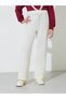 Teen Girls Burgundy Lace Details Sweatshirt and Cream Straight Leg Pants Set - 4