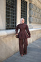Women's Çima Detail High Collar Suit Bitter Brown