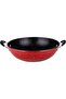 24-187 NON-STICK WOK PAN GRANITETWO SIDE HANDLE SIZE: 32cm Black & Red - 4