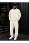 Men's Fearless Slogan Printed Crew Neck Regular Fit Men's Tracksuit Set / Straight Leg Bottom