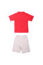 Boy's Red Anchor Helm Linen Shorts 2-Piece Set - 3
