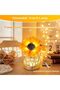 مصباح طاولة LED قابل للتعتيم بتصميم زهرة عباد الشمس مع مزهرية كريستال صناعية، مصباح لاسلكي قابل لاعا - 2