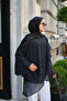 Women's Small Polka Dot Cape Detail Layered Tunic Black - 4