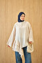 Women's Volan Detailed Lace-Up Tunic Cream - 4