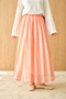 Women's Thick Striped Skirt with Elastic Waistband Orange - 3