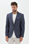 İmperia Men's Dark Navy Blue Mono Collar Slim Fit Polyviscon Fabric Sports Blazer Jacket - 7