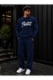 Men's Street Style Positive Printed Crew Neck Regular Fit Men's Tracksuit Set / Straight Leg Bottom
